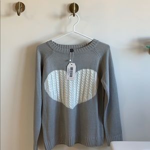 Grey heart sweater brand new